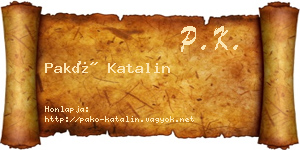 Pakó Katalin névjegykártya